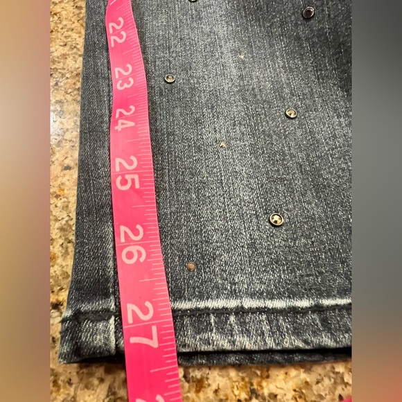 White House Black Market Mid Rise Front Studs Skinny Ankle Jeans size 12 EUC - Picture 8 of 12